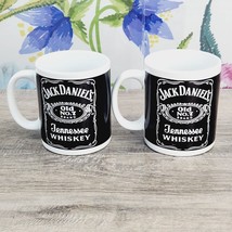 Jack Daniels Old No 7 Tennessee Whiskey Coffee Mug Cup Set of 2 2001 - £11.26 GBP