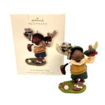 Hallmark Keepsake &quot;In the Holiday Swing&quot; Golf Moose Christmas Ornament 2008 - £9.77 GBP