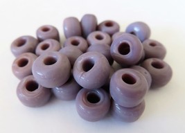 25 5 x 9 mm Czech Glass Crow Beads: Opaque Light Purple - £0.88 GBP
