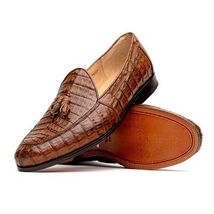 Bianchi Genuine Caiman Crocodile Dress Loafer Bay Apache image 2