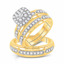 Authenticity Guarantee 
10kt Yellow Gold His Hers Round Diamond Matching Brid... - £1,655.55 GBP