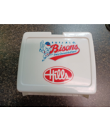 Vintage Buffalo Bisons Baseball Lunch Box Hills Department Store Plastic - £34.99 GBP