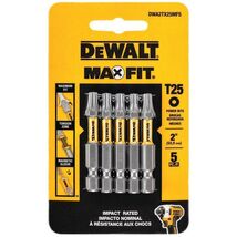 DeWalt Max Fit Torx #25 X 2 in. L Screwdriver Bit Set Steel 5 pk - $8.95