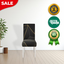 Anyhouz Chair Cover Black Gray Geometric Line Print Elastic Slipcover - $445.49 MXN