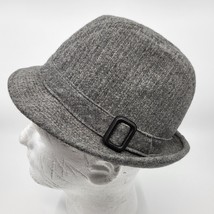 Pendleton Mens Gray 100% Virgin Wool Tweed Brim Buckle Fedora Hat Cap Size 6 7/8 - £15.57 GBP