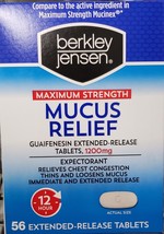 NIB Berkley Jensen Mucus Relief Max Strength Guaifenesin 1200mg 56ct  EXP 9 /25 - £18.21 GBP