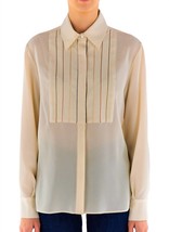 Piazza Sempione silk crepe de chine blouse with embroidery in WHITE - £344.60 GBP