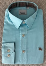 Burberry Brit Men&#39;s Aqua Blue Long Sleeve Dress Shirt Regular Size Size ... - $135.98