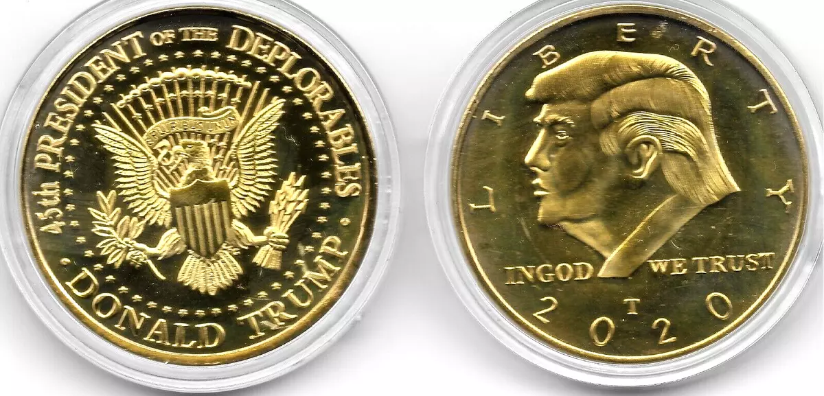 Rare 2020 US Donald Trump President Gold Eagle Collectible Collection Coin - $757.99 MXN