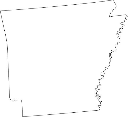 Picniva white Arkansas AR map removable Vinyl Wall Decal Home Dicor 3 in... - $3.91