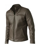 LE Elegant Men Unique Brown Sheep Leather Jacket - $149.99