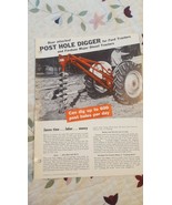 Ford Tractor Rear Attached Post Hole Digger Flyer. 1956 - $9.79