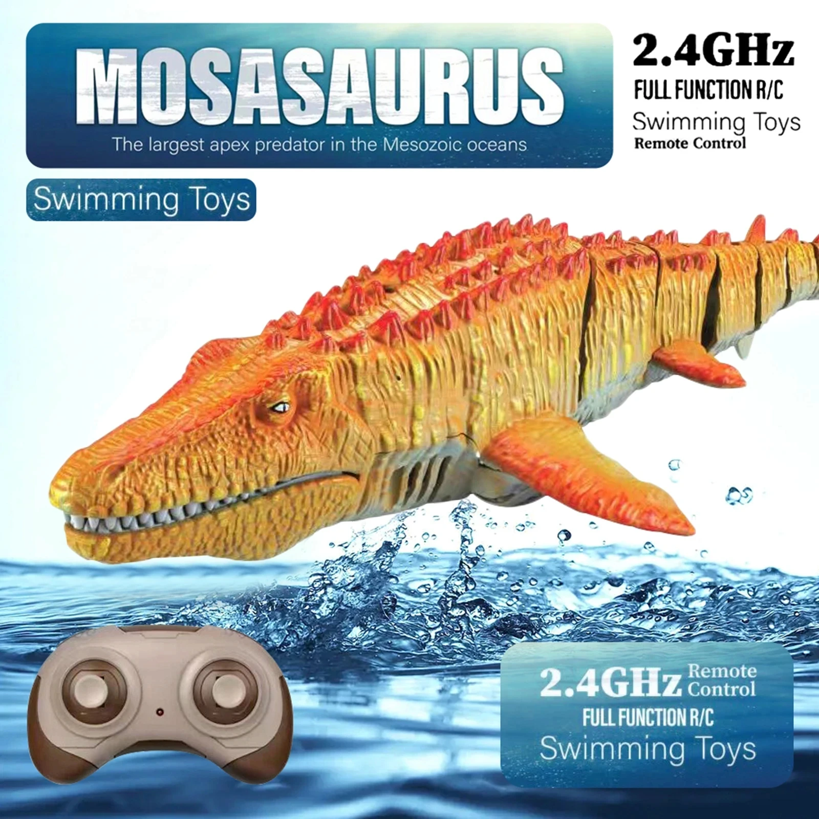 Dinosaur Remote Control Boat RC Animal Mosasaurus 2.4G Marine Life Racing Ship - £29.65 GBP+