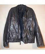 Calvin Klein Mens SZ L Brown Faux Leather Jacket A71 - $381.00 MXN