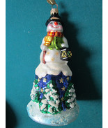 CHRISTOPHER RADKO ORNAMENT PETIT SNOW MAN BELL , RETIRED orig - $144.86 CAD
