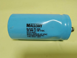 Mallory 658-0537-249 SCREW 20,000 Uf 50 VDC Electrolytic Capacitor - $185.13