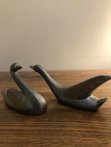 Gatco Solid Brass Pewter Brass Color Ducks Swans Set Of Two - £14.30 GBP