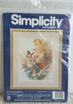 New Simplicity Stitchery Embroidery Crewel Kit Butterflies &amp; Blossoms Le... - £11.98 GBP