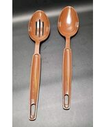 Vintage EKCO Plastic/Nylon Serving Spoons Set Brown USA Made - $34.83 CAD