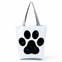 Women&#39;S Bag 2022 Trend Star Dog Paw Funny Tote Fashion Pug Print Handbags Cute A - £15.51 GBP