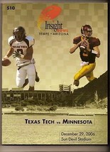 2006 Insight Bowl Program Minnesota Golden Gophers Texas Tech Red Raiders - £73.93 GBP