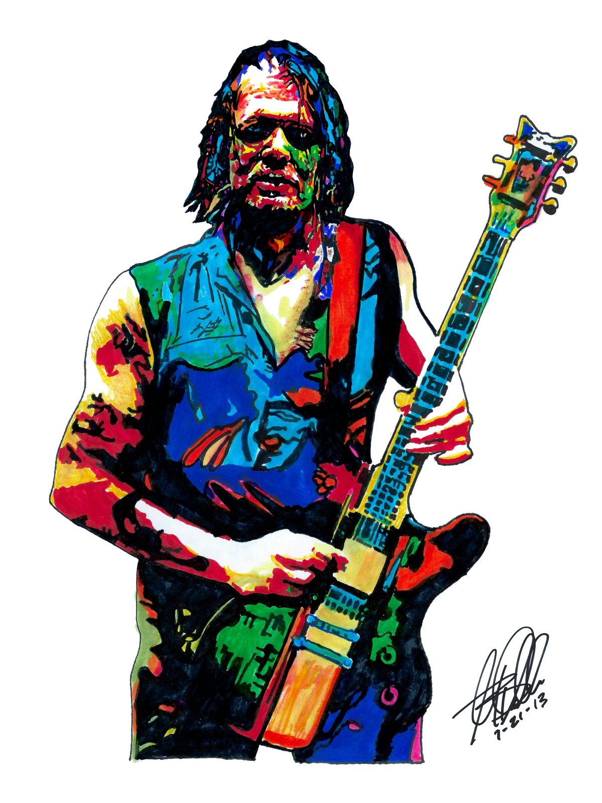 Dan Donegan, Disturbed, Guitar, Heavy Metal, Music, 18"x24" Art Print 1 - £15.97 GBP