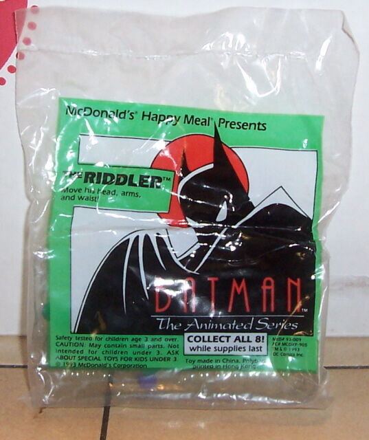 1993 McDonalds Batman The animated Series Riddler Happy meal Toy MIP ...