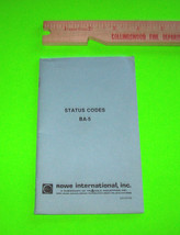 BA-5 BROWE MINI STATUS CODES BOOKLET TROUBLESHOOTING AID FOR CHANGE MACHINE - $18.16