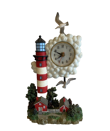 HERCO Gift Professional Lighthouse W/ Moving Seagulls Figurine Statue Clock - £10.99 GBP