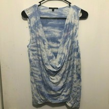 NEW The T Refinery Draped Neck Sleeveless Tie Dye LINEN Top Women&#39;s SZ M... - £14.21 GBP