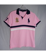 Polo Ralph Lauren Shirt Unisex Large Pink/Navy Big Pony Custom Slim Fit ... - €47,30 EUR