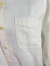 Tommy Bahama Relax Mens Large Linen Button Up Shirt Long Sleeve White - £16.31 GBP
