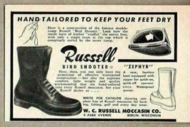 1955 Print Ad Russell Bird Shooter Moccasin Boots Berlin,WI - £5.85 GBP