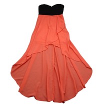 Casting L A Dress Womens M Black Orange High Low Sweetheart Padded Bra Zip Dress - £23.72 GBP
