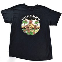 Death Coast Supply Rest In Paradise Tiki Volcano Graphic T Shirt Black L... - $24.74