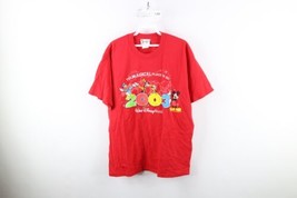 Vintage Y2K 2003 Disney Mens Large Faded Spell Out Walt Disney World T-Shirt Red - £31.60 GBP