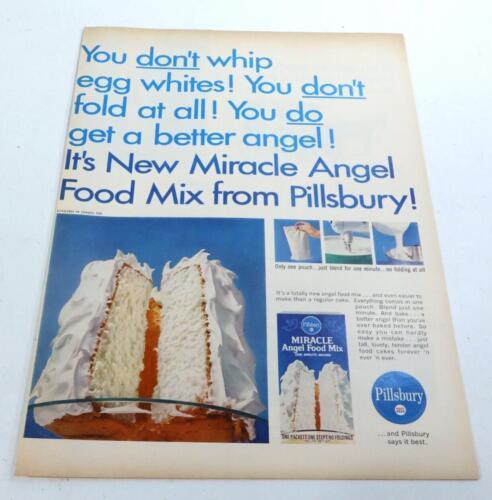 1965 Pillsbury Miracle Angel Food Mix Jones Sausages Print Ad 10.5" x 13.5" - $7.20