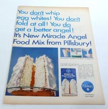 1965 Pillsbury Miracle Angel Food Mix Jones Sausages Print Ad 10.5&quot; x 13.5&quot; - £5.75 GBP