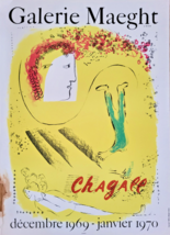 Marc Chagall - Affiche Originale Exposition - Litho Mourlot - G. Maeght - 1969 - £242.67 GBP