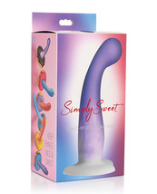 Curve Toys Simply Sweet 7&quot; Slim G Spot Silicone Dildo - Purple/white - £18.25 GBP
