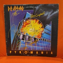 Def Leppard signed lp Pyromania Masterdisk, 5 members, Original, Vintage... - $155.00