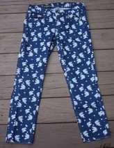 J Crew 27 Cropped Matchstick Jeans Indigo Floral Blue Skinny Cotton 39265 - £17.86 GBP