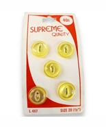 Vintage Yellow Tinted Plastic Buttons - NOS 5 on Card - Size 20 (1/2&quot;) U... - €4,37 EUR