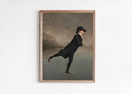 Henry Raeburn - The Skating Minister | Vintage Dark Winter Wall Art | Black and  - £3.99 GBP
