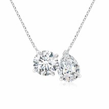 ANGARA Lab-Grown Diamond Two-Stone Pendant Necklace 14k Gold (Carat-2.03Ct.tw) - £2,341.48 GBP