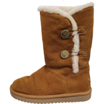 Koolaburra by UGG Mini Boots 1096409 Round Toe Tan Suede Sheepskin Womens Size 6 - £22.43 GBP