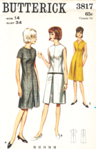 Misses DRESS Vintage 1960's Butterick Pattern 3817 Size 14 UNCUT - $12.00