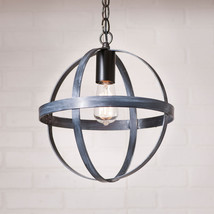 12&quot; OVAL STRAP SPHERE PENDANT - 3D Black Powder Coated Finish &amp; White Wa... - €109,56 EUR