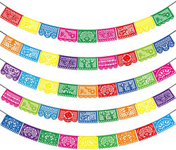 Mexican Party Banners - 5 Pack Papel Picado Banner Cinco De Mayo Fiesta Party - £32.75 GBP