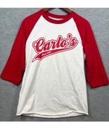 Carlos Bake Shop Cake Boss Raglan Baseball Tee Red White Sz M - $12.96